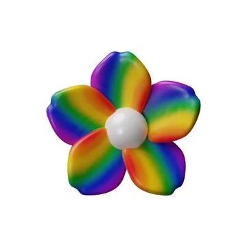 3d rainbow flower. Stock Illustration