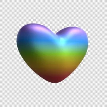3d rainbow heart. 3d rendering. Stock Illustration