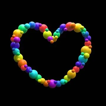 3d rainbow heart. 3d rendering. Stock Illustration