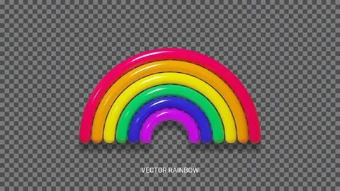 3d rainbow isolated on checkered background Stock Illustration