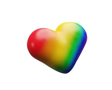 3d rainbow left flag heart for Pride Month. Stock Illustration