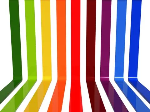 3d rainbow lines Stock Illustration