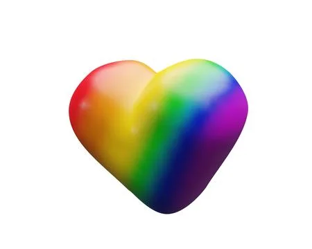 3d rainbow right flag heart for Pride Month Stock Illustration