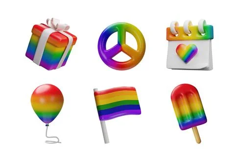 3d rainbow set 1 Stock Illustration