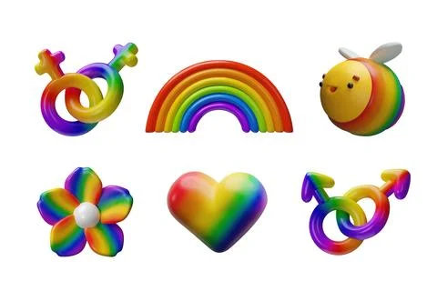 3d rainbow set 2 Stock Illustration