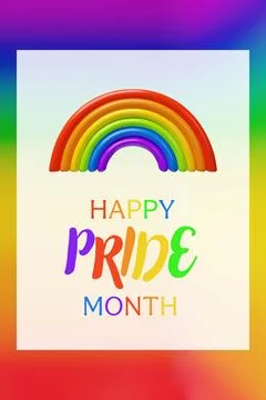 3d rainbow vertical on background Pride month Stock Illustration