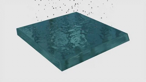 3D Raindrops on Water Pool Animation Stock Footage 315976340