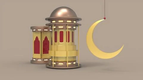 3D Ramadan kareem Background, 3d illustration 스톡 일러스트