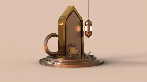 3D Ramadan kareem Background, 3d illustration イラスト素材