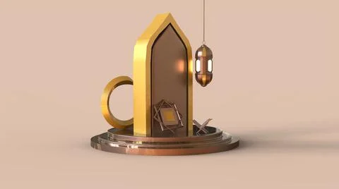 3D Ramadan kareem Background, 3d illustration イラスト素材