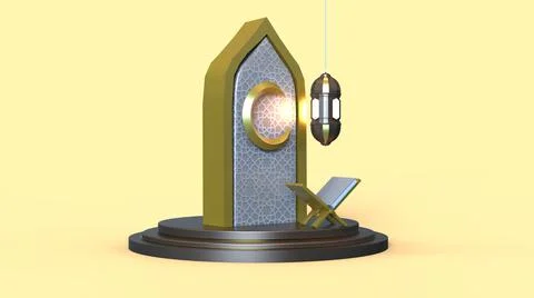 3D Ramadan kareem Background, 3d illustration イラスト素材