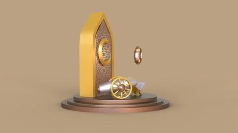 3D Ramadan kareem Background, 3d illustration Illustrazione stock