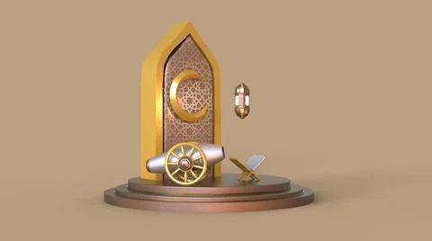 3D Ramadan kareem Background, 3d illustration Illustrazione stock