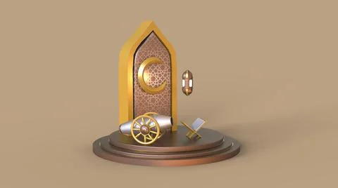 3D Ramadan kareem Background, 3d illustration Illustrazione stock