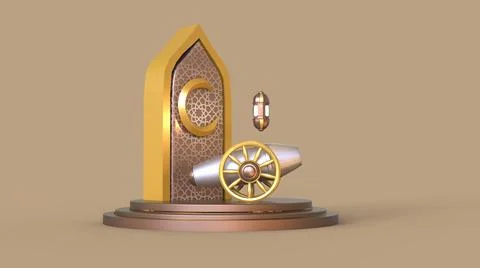 3D Ramadan kareem Background, 3d illustration Illustrazione stock