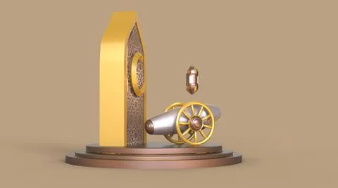 3D Ramadan kareem Background, 3d illustration Illustrazione stock