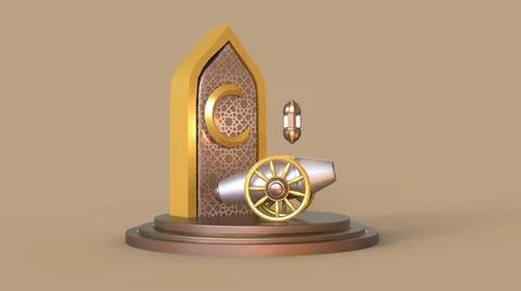 3D Ramadan kareem Background, 3d illustration イラスト素材