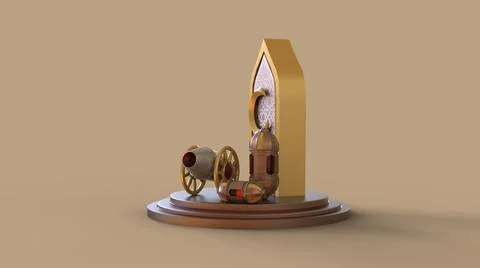 3D Ramadan kareem Background, 3d illustration Stock Illustration