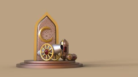 3D Ramadan kareem Background, 3d illustration イラスト素材