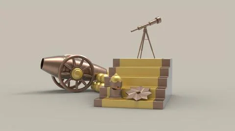 3D Ramadan kareem Background, 3d illustration イラスト素材