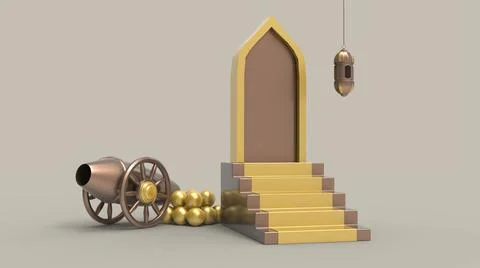 3D Ramadan kareem Background, 3d illustration 스톡 일러스트