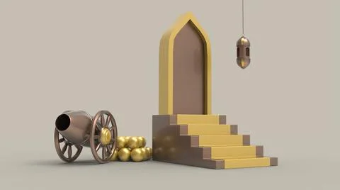 3D Ramadan kareem Background, 3d illustration Illustrazione stock