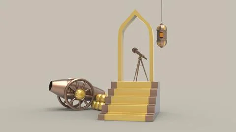 3D Ramadan kareem Background, 3d illustration Illustrazione stock