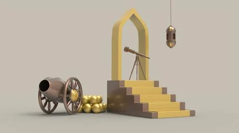 3D Ramadan kareem Background, 3d illustration Illustrazione stock