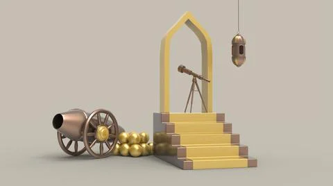 3D Ramadan kareem Background, 3d illustration Stock Illustration