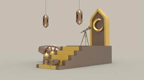 3D Ramadan kareem Background, 3d illustration イラスト素材