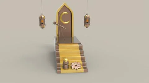 3D Ramadan kareem Background, 3d illustration イラスト素材