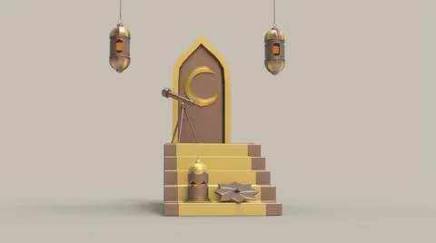 3D Ramadan kareem Background, 3d illustration イラスト素材