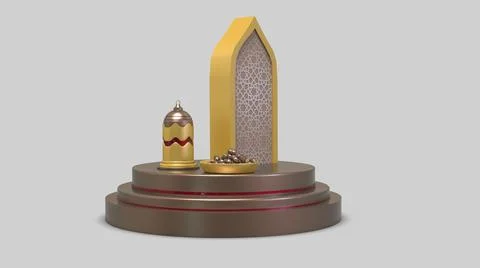 3D Ramadan kareem Background, 3d illustration イラスト素材