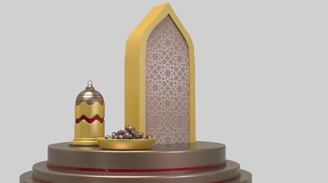 3D Ramadan kareem Background, 3d illustration イラスト素材