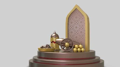 3D Ramadan kareem Background, 3d illustration 스톡 일러스트