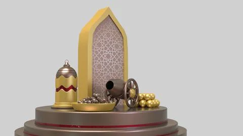 3D Ramadan kareem Background, 3d illustration Illustrazione stock