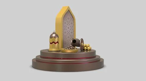 3D Ramadan kareem Background, 3d illustration Illustrazione stock