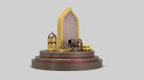 3D Ramadan kareem Background, 3d illustration Illustrazione stock