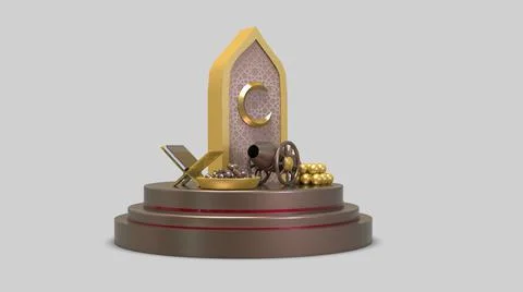 3D Ramadan kareem Background, 3d illustration Illustrazione stock
