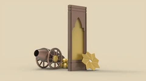 3D Ramadan kareem Background, 3d illustration Illustrazione stock