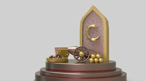 3D Ramadan kareem Background, 3d illustration Illustrazione stock
