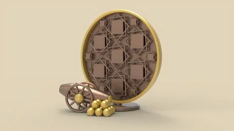 3D Ramadan kareem Background, 3d illustration Illustrazione stock