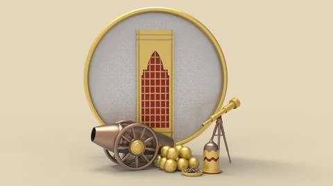 3D Ramadan kareem Background, 3d illustration 스톡 일러스트