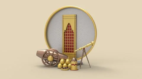 3D Ramadan kareem Background, 3d illustration Illustrazione stock