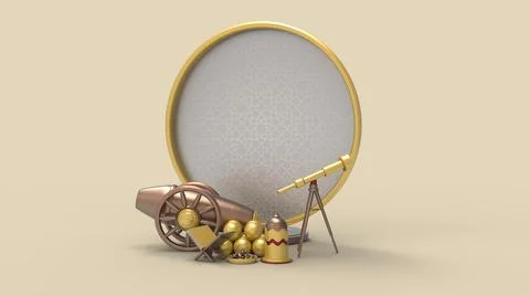 3D Ramadan kareem Background, 3d illustration Illustrazione stock