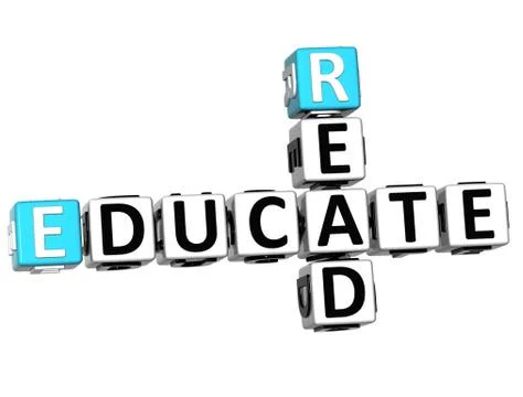 3d read educate crossword Stock Illustration