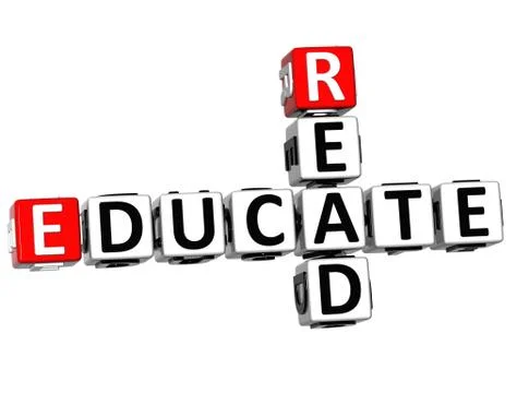 3d read educate crossword Stock Illustration