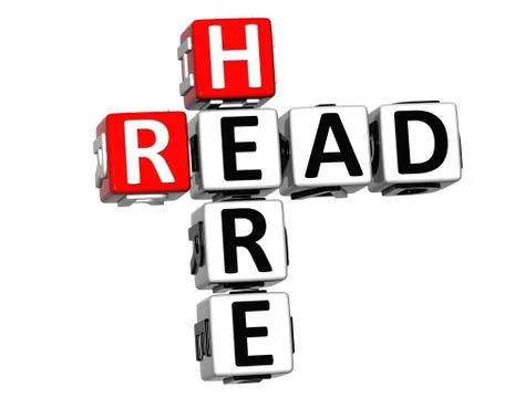 3d read here crossword 스톡 일러스트