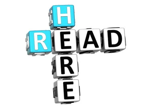 3d read here crossword Stock Illustration