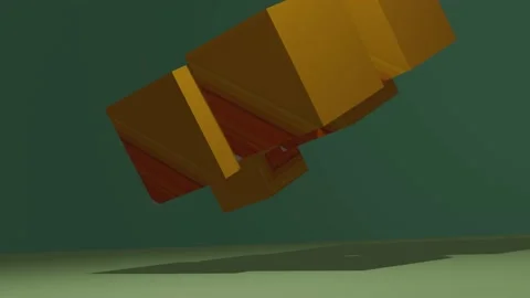 3D reader cube animation of yellow with green background. Stock Footage 237496881